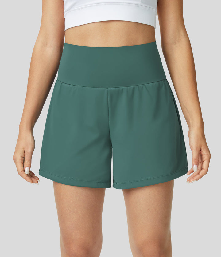 Hiliri™ | 2-in-1 yoga shorts with high waist, back pocket and side pocket