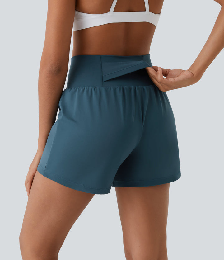 Hiliri™ | 2-in-1 yoga shorts with high waist, back pocket and side pocket