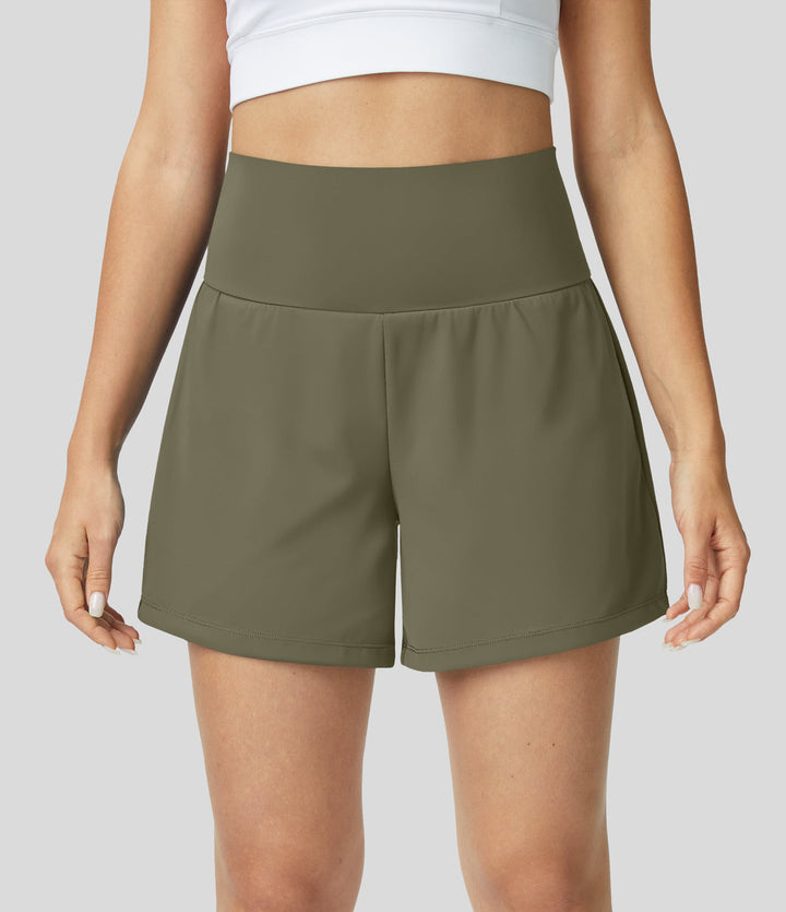 Hiliri™ | 2-in-1 yoga shorts with high waist, back pocket and side pocket